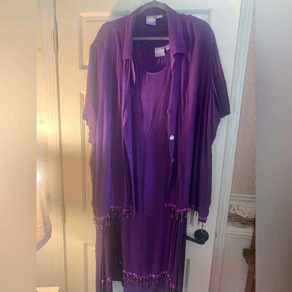 Women’s deep purple maxi dress with jacket - Picture 1 of 7